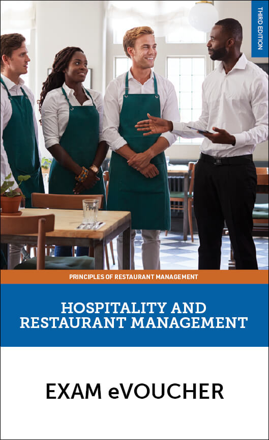 click to see details for Hospitality & Restaurant Mgmt Exam eVoucher, 3E